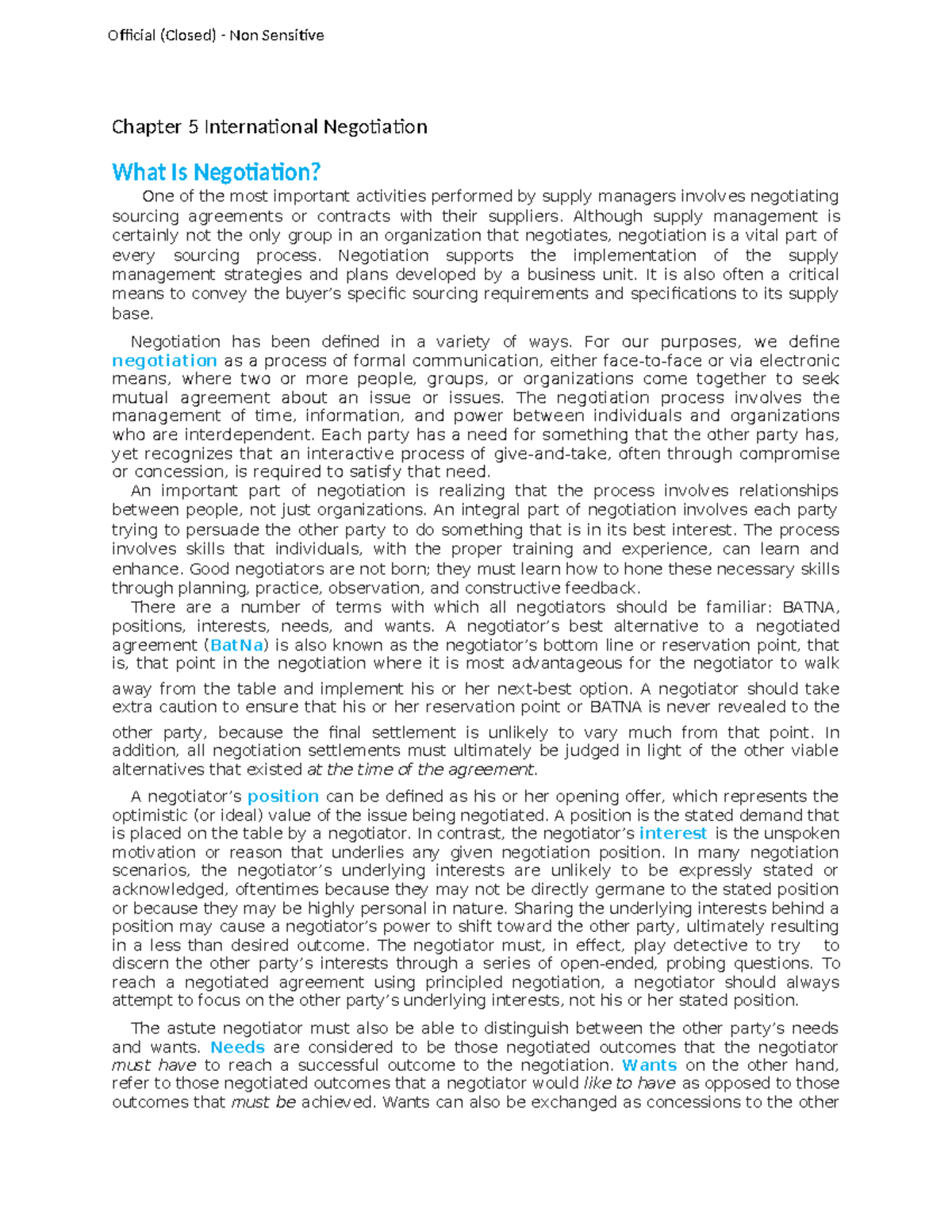 Chapter 5: International Negotiation Insights and Strategies - Studocu