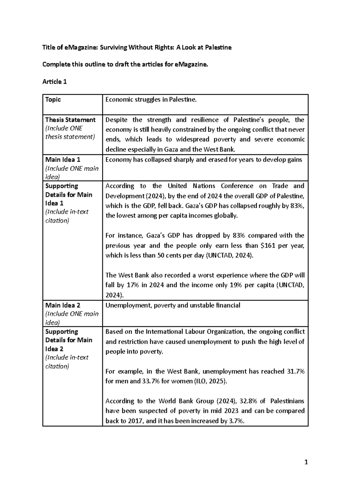 LCC401 Outline: Surviving Without Rights in Gaza and the West Bank ...