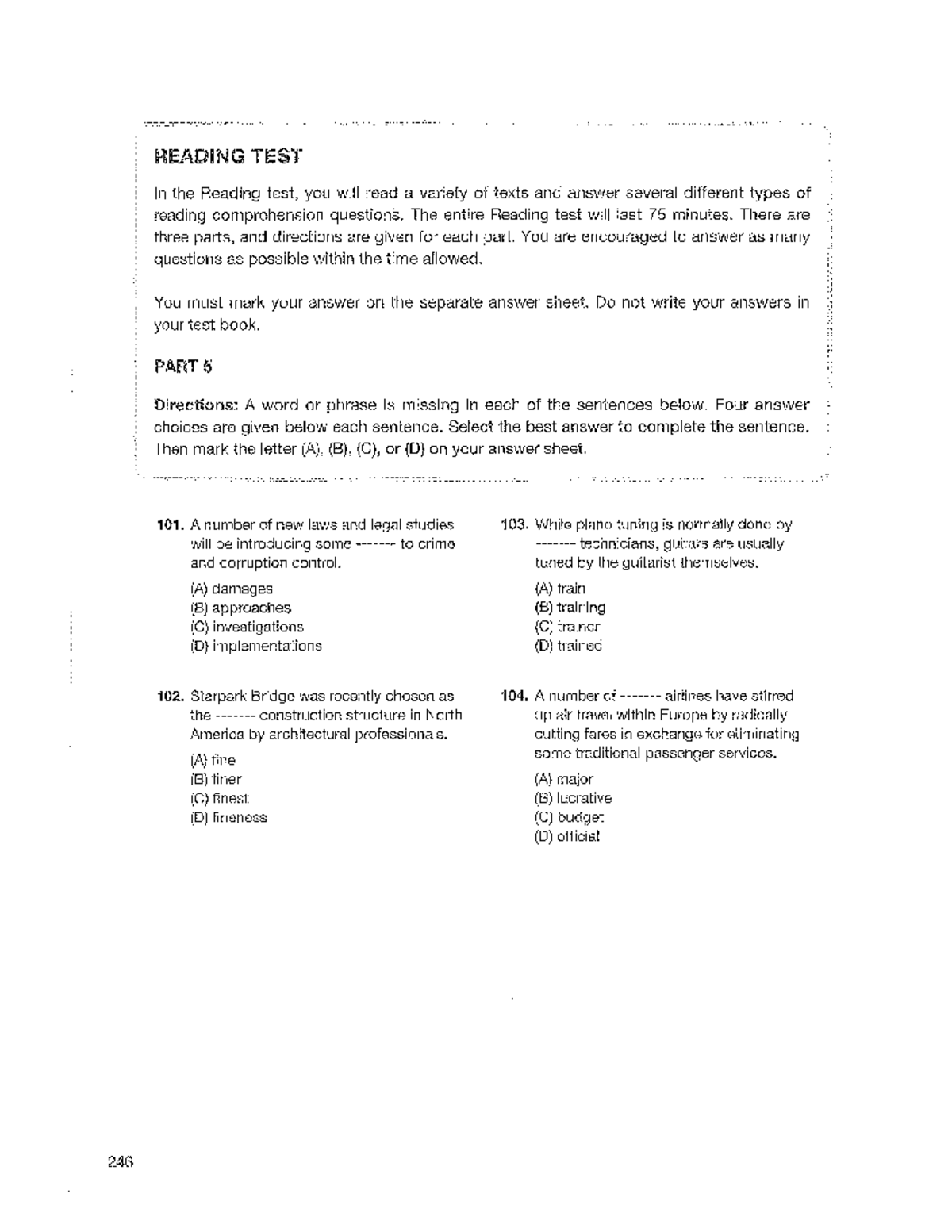 RE 101-130 Reading Test Practice Questions and Answers - Studocu