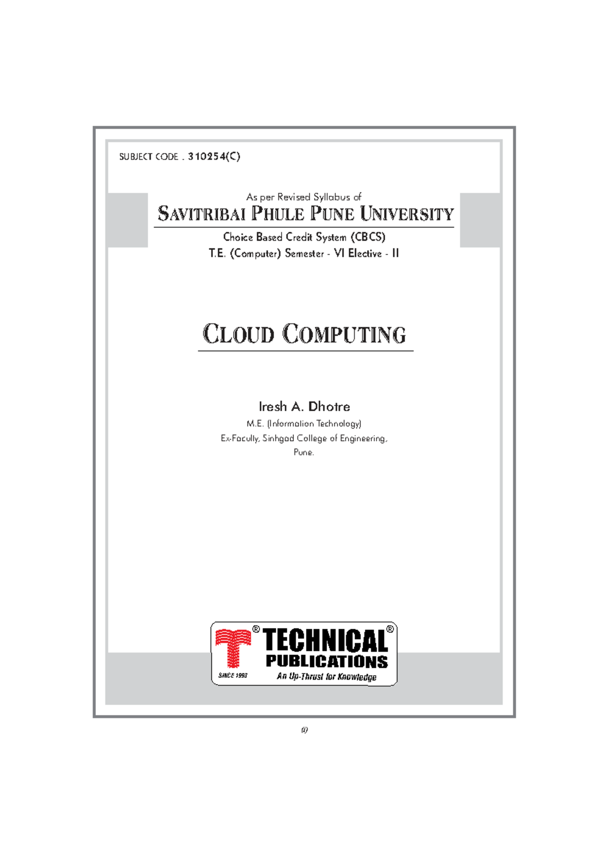 Cloud Computing (310254C) - T.E. (Computer) Semester VI Elective II ...