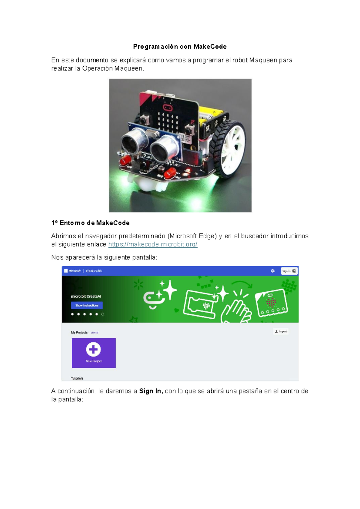 Programación del Robot Maqueen con MakeCode: Guía Completa - Studocu