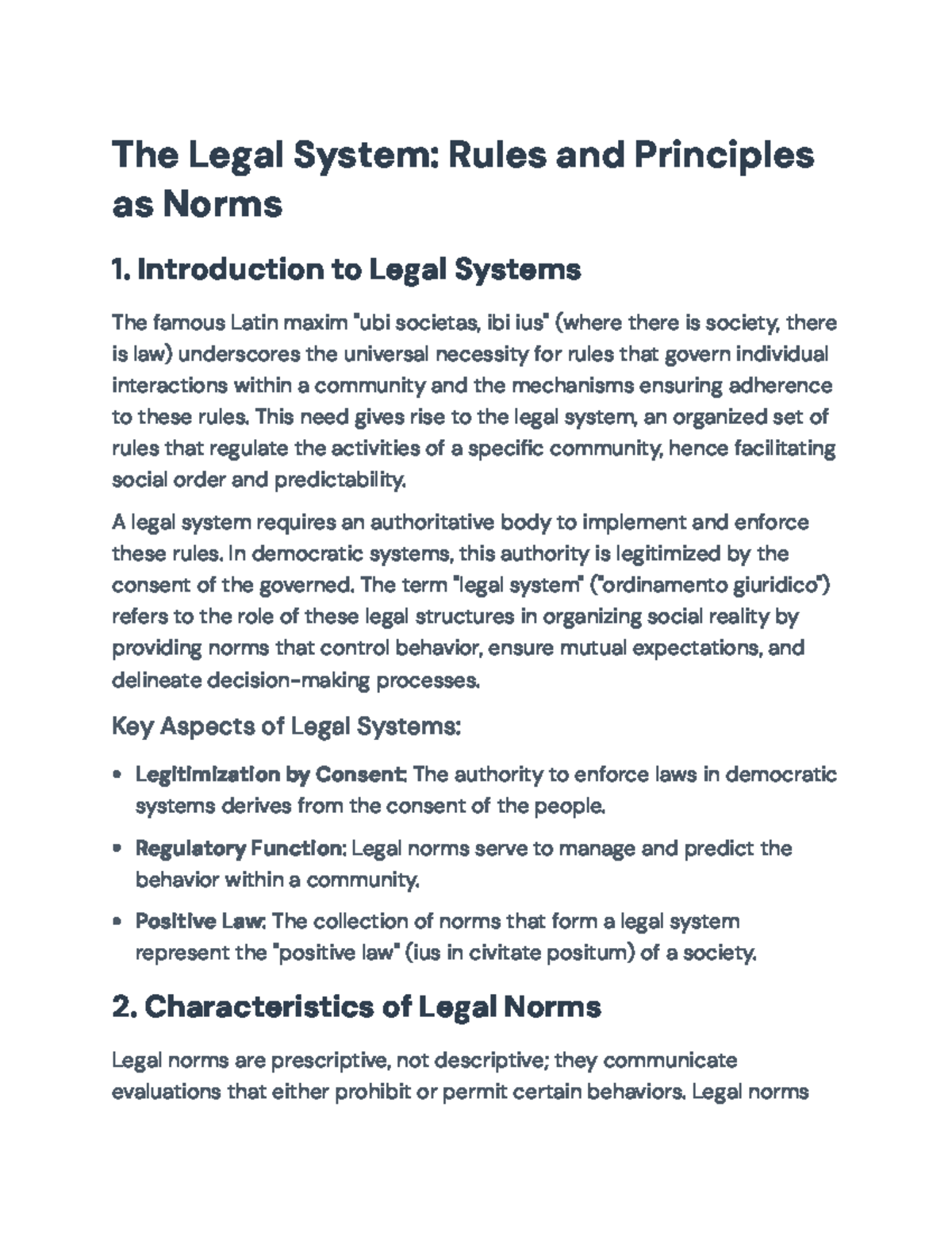 Legal Systems: An Overview of Norms, Rules, and Principles - The Legal ...