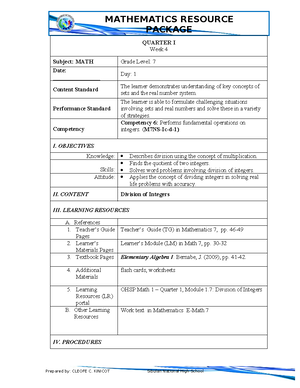 Lesson plan in triangle congruence - Lesson Plan in Mathematics 8 ...