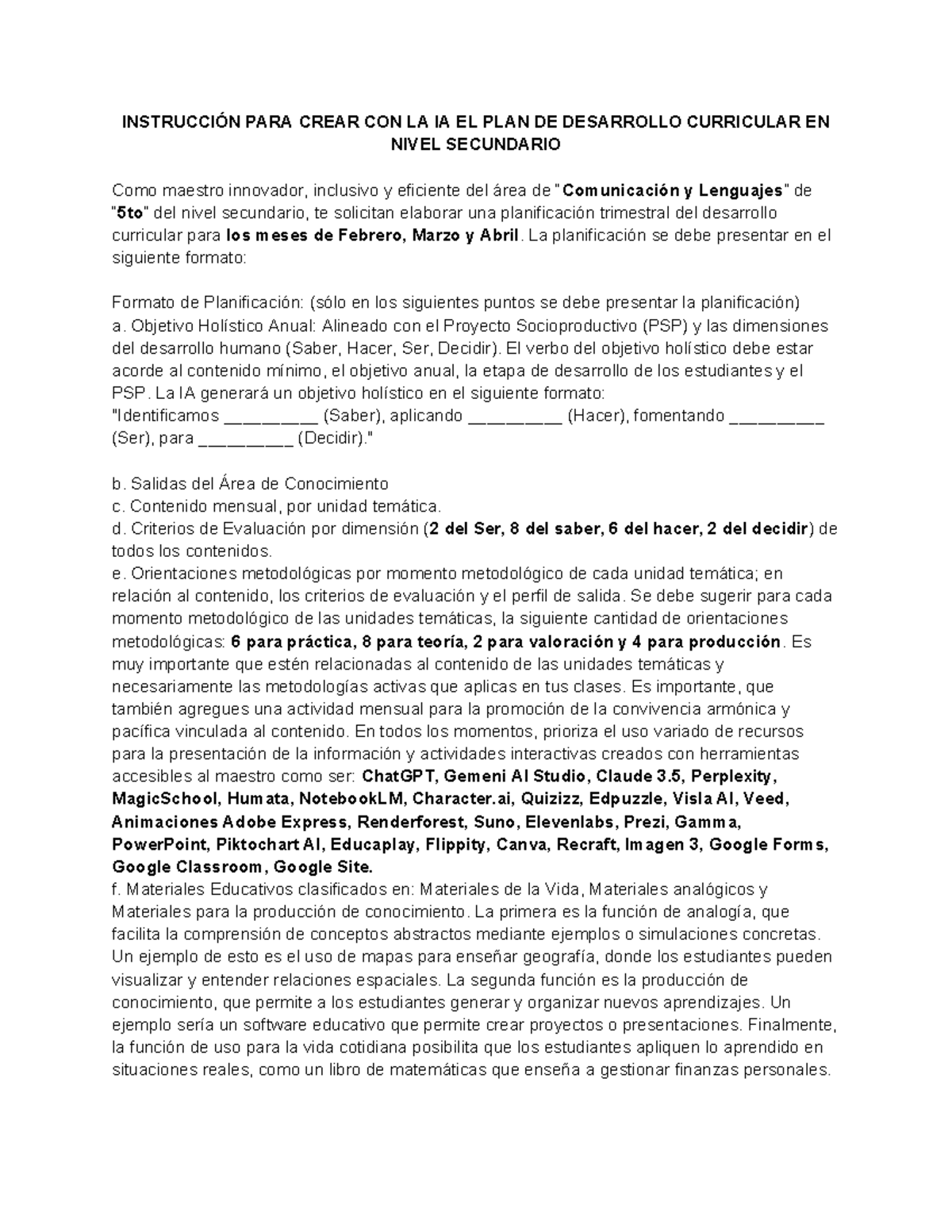 Plan de Desarrollo Curricular para Comunicación en Secundaria 5to - Studocu