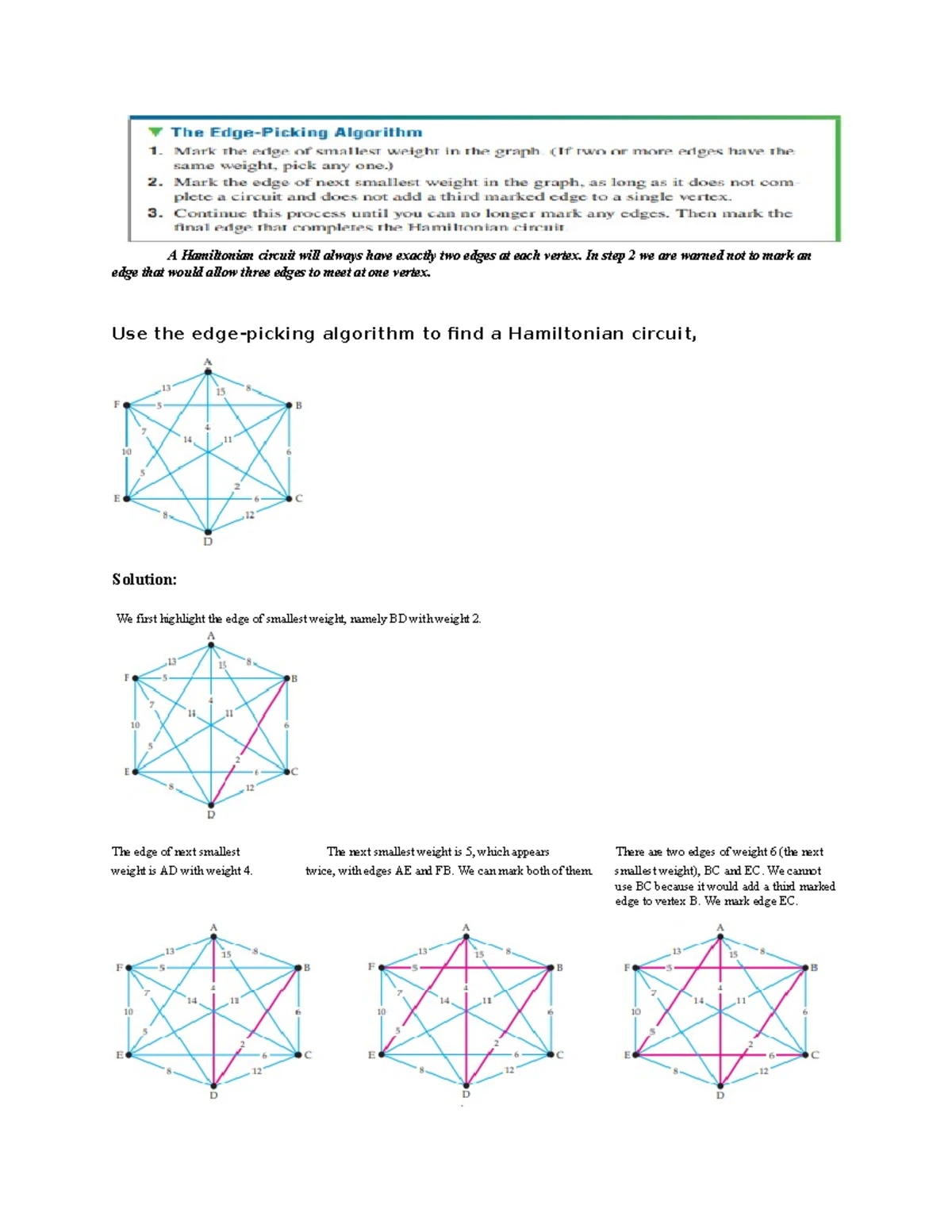EDGE- Picking Algorithm for Hamiltonian Circuit Solution - Studocu