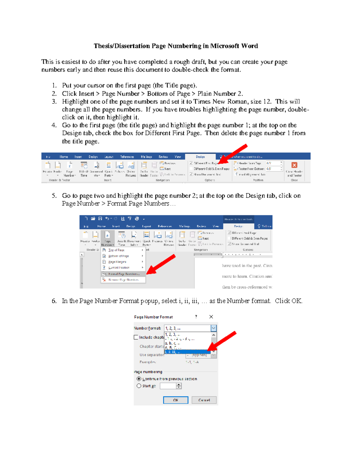 Grad-PgNumber-HowTo: Lecturer Notes on Thesis Page Numbering - Studocu