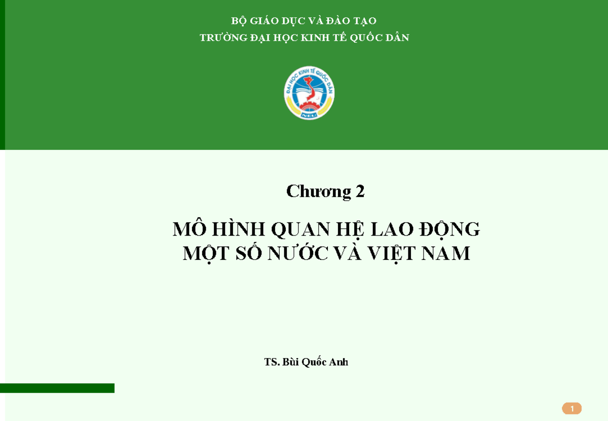 Chương 2 - Mô hình Quan hệ Lao động tại Việt Nam và quốc tế - Document Preview