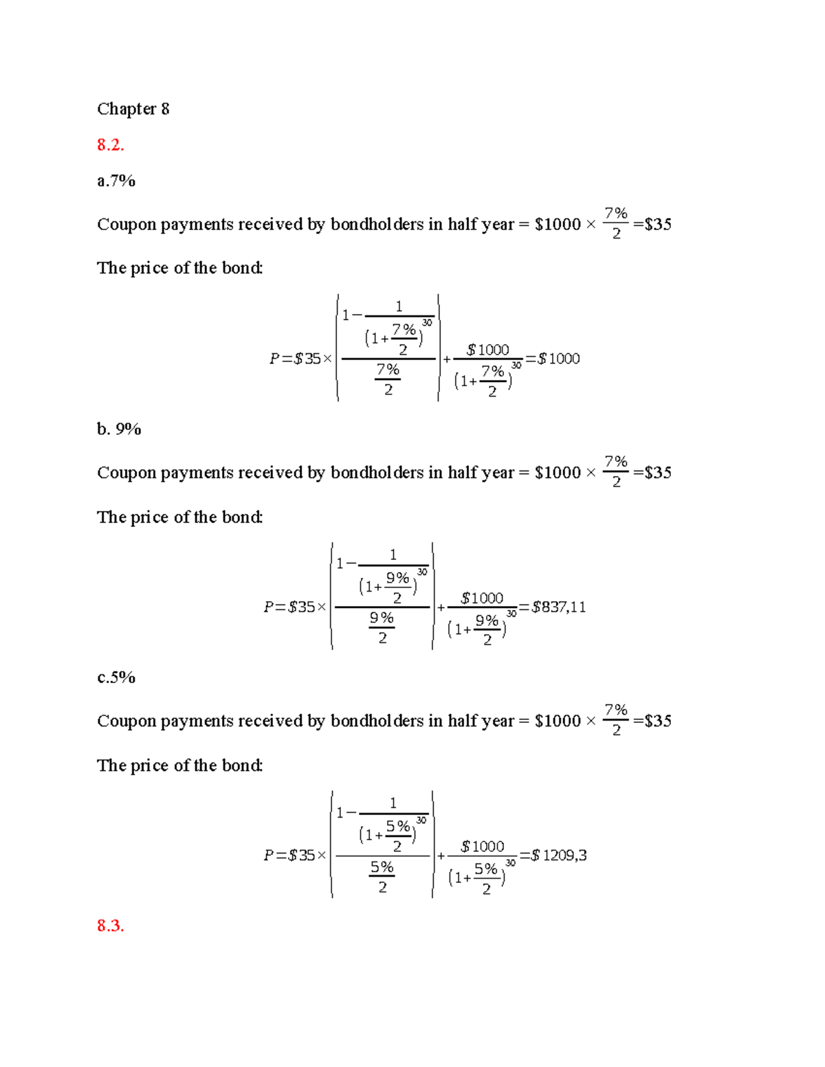 ACF Chapters 8-11: Bond Pricing, Stock Valuation, and Portfolio ...