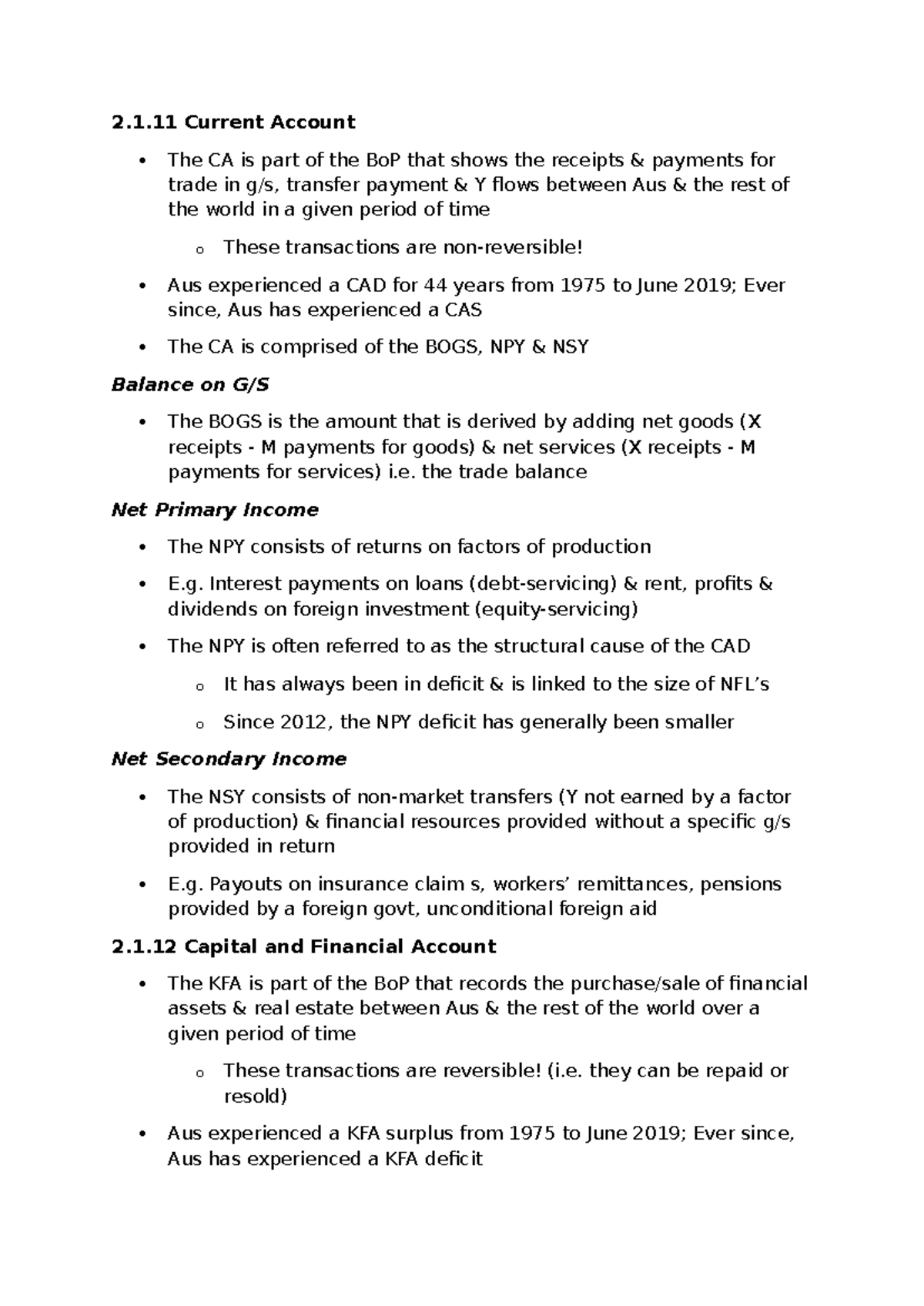 2.1.11 Current Account Analysis: Australia's Trade and Financial Flows ...