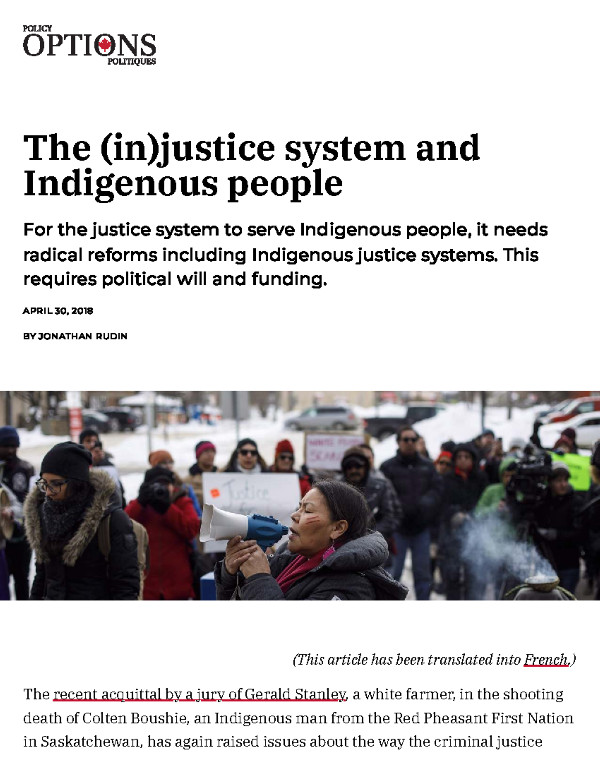 Indigenous Justice Reform: Addressing Systemic Injustice in Canada ...