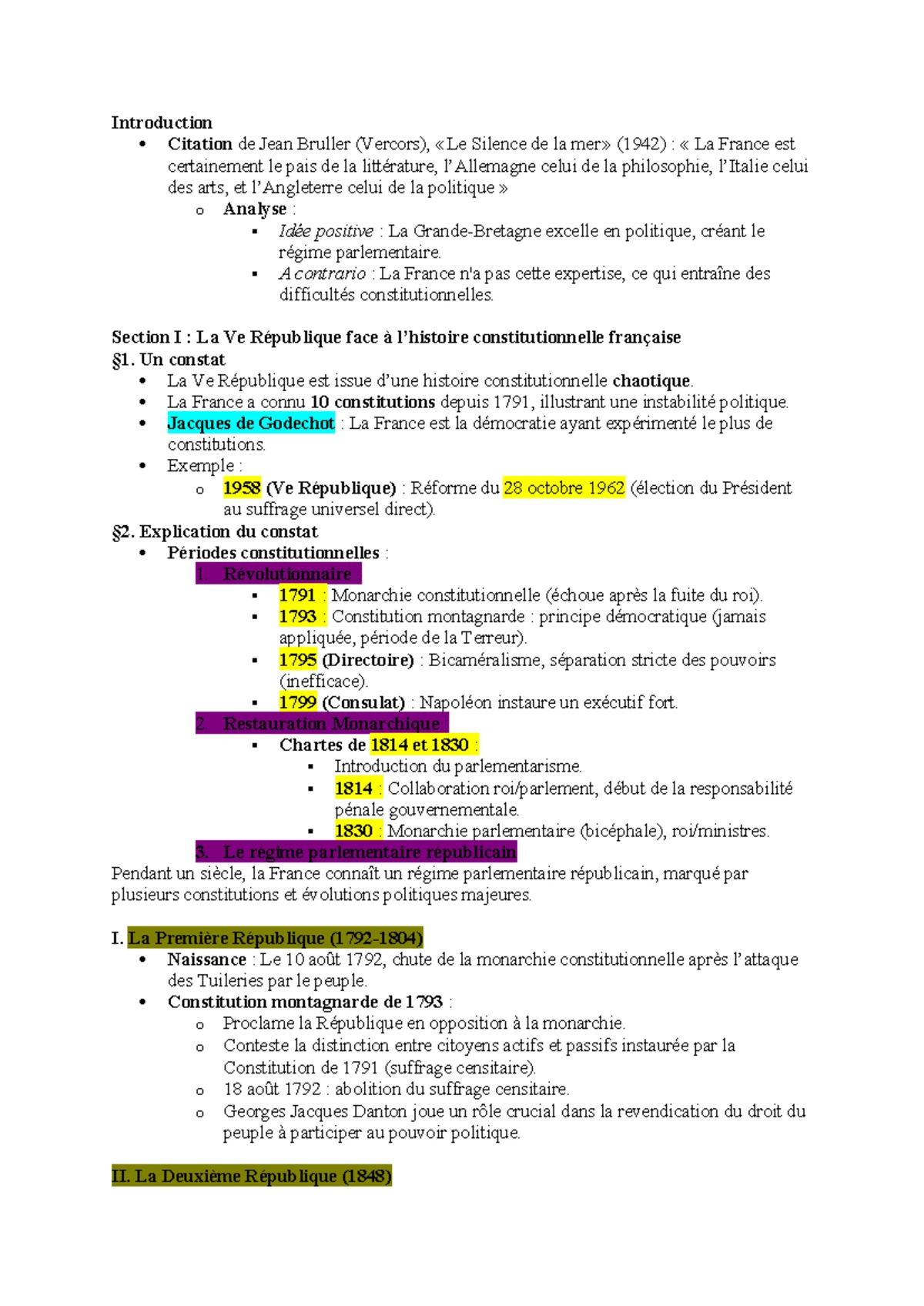 Fiche de Révision Chapitre nº2 : Le Rôle du Parlement sous la Ve ...