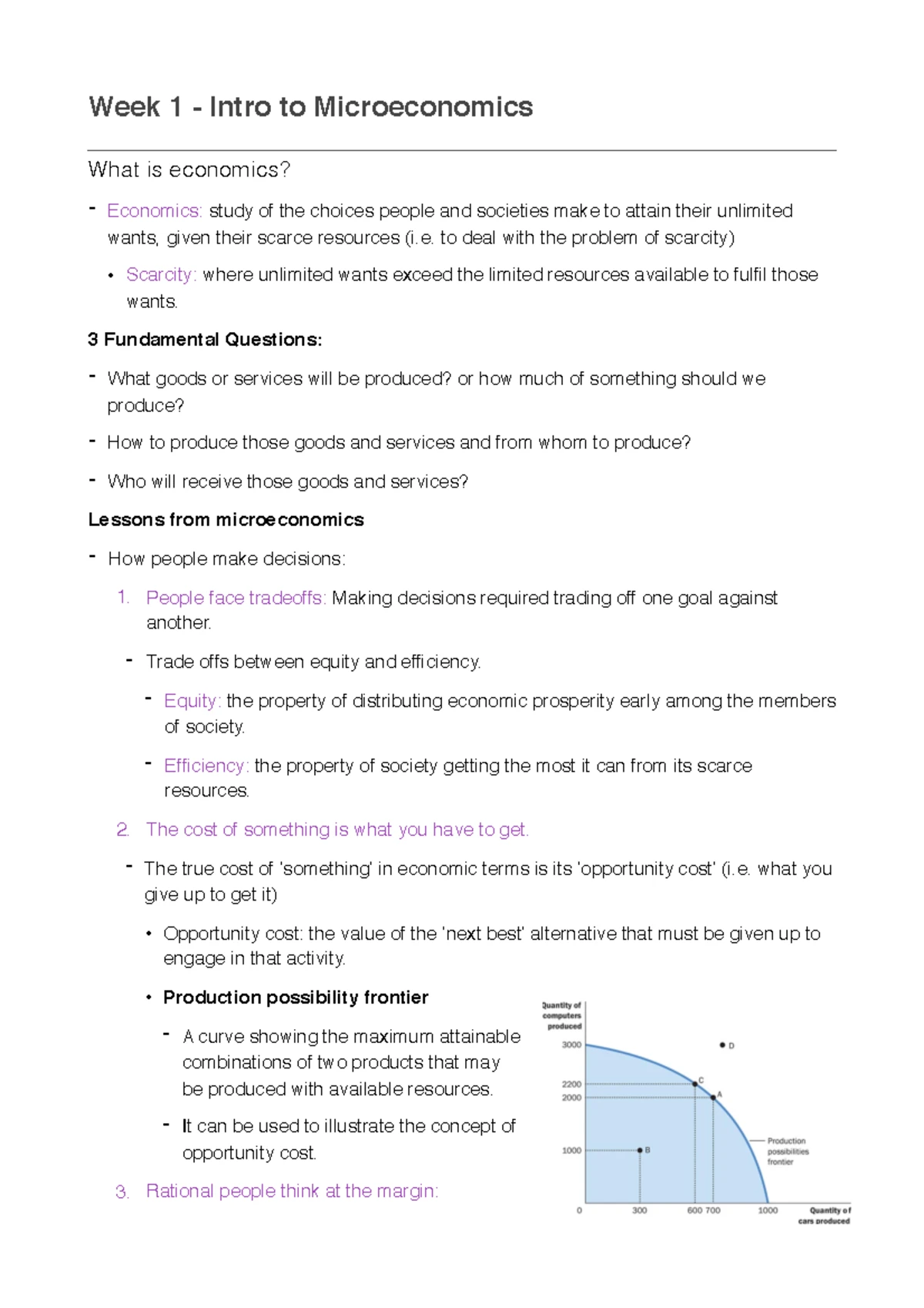 MCD2020 Microeconomics Tutorial 2: Production Possibilities and Trade ...
