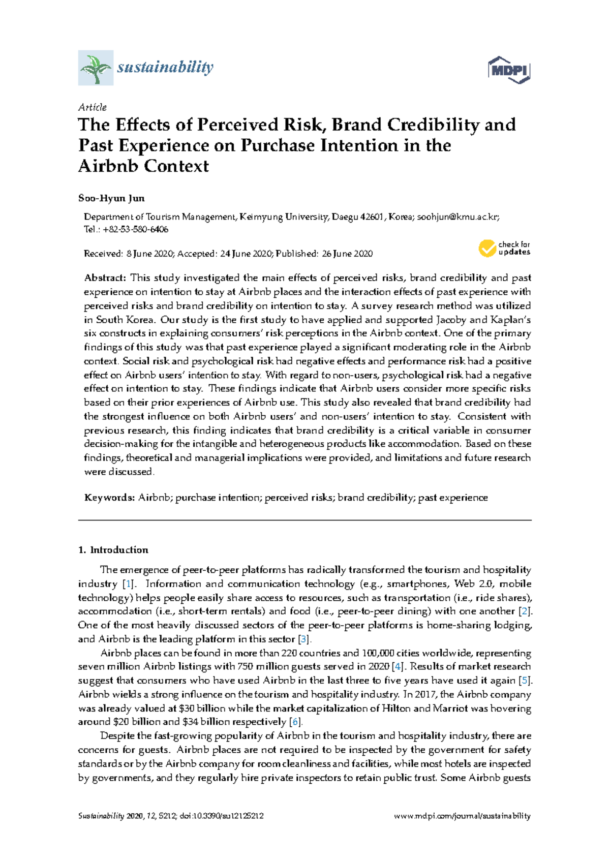 The Effects of Perceived Risk and Brand Credibility on Airbnb Purchase ...