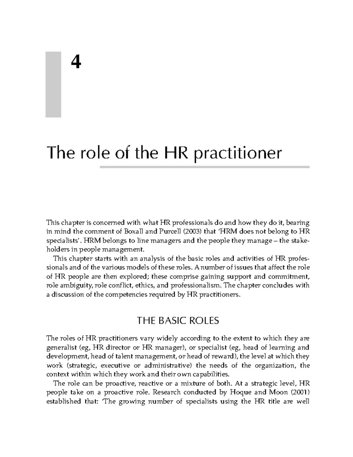 4 - The Role of the HR Practitioner - The role of the HR practitioner ...