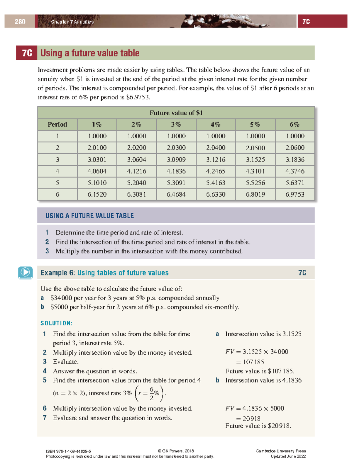 280 7C 14 Chapter 7 Annuities: Future Value Table Calculations - Studocu