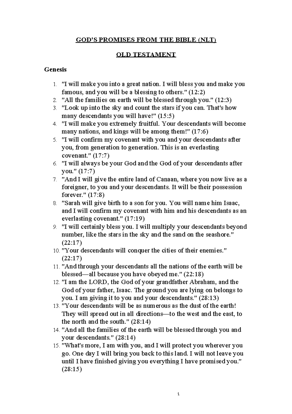 Promises of God: Key Insights from the Old Testament (OT) - Studocu