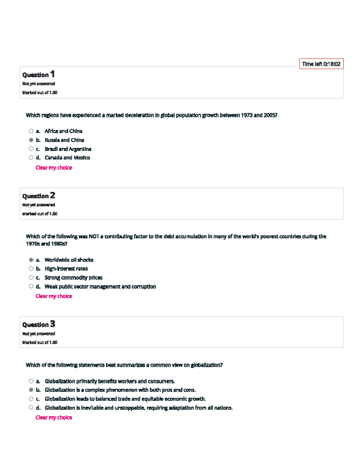 POLS UNIT 3 Graded Quiz: Globalization, Trade, and Development Issues ...