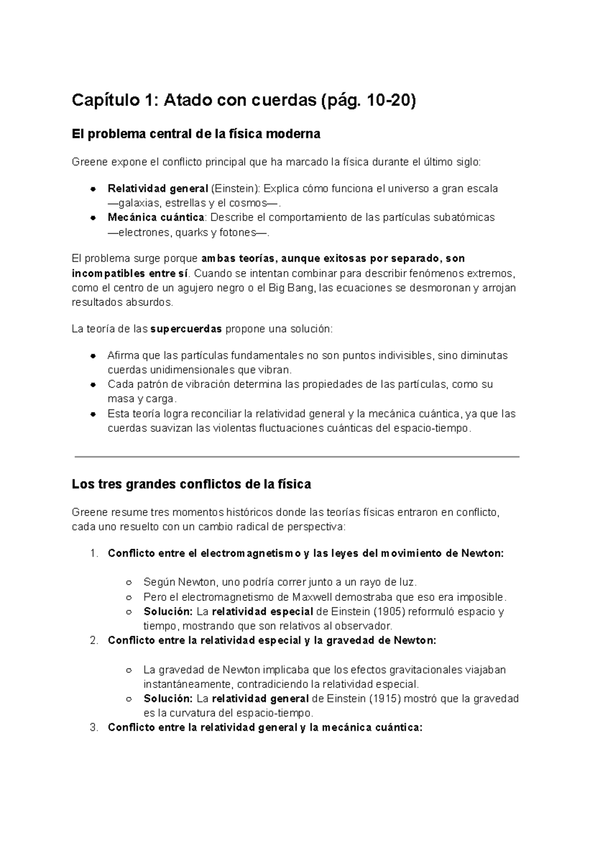 Resumen El universo elegante - Capítulo 1: Atado con cuerdas (pág. 10 ...