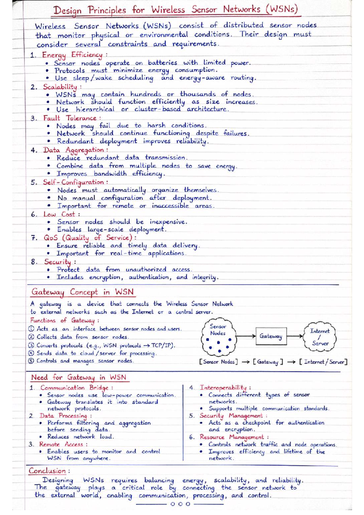 WSN 5 UNIT Notes: Design Principles for Wireless Sensor Networks - Studocu