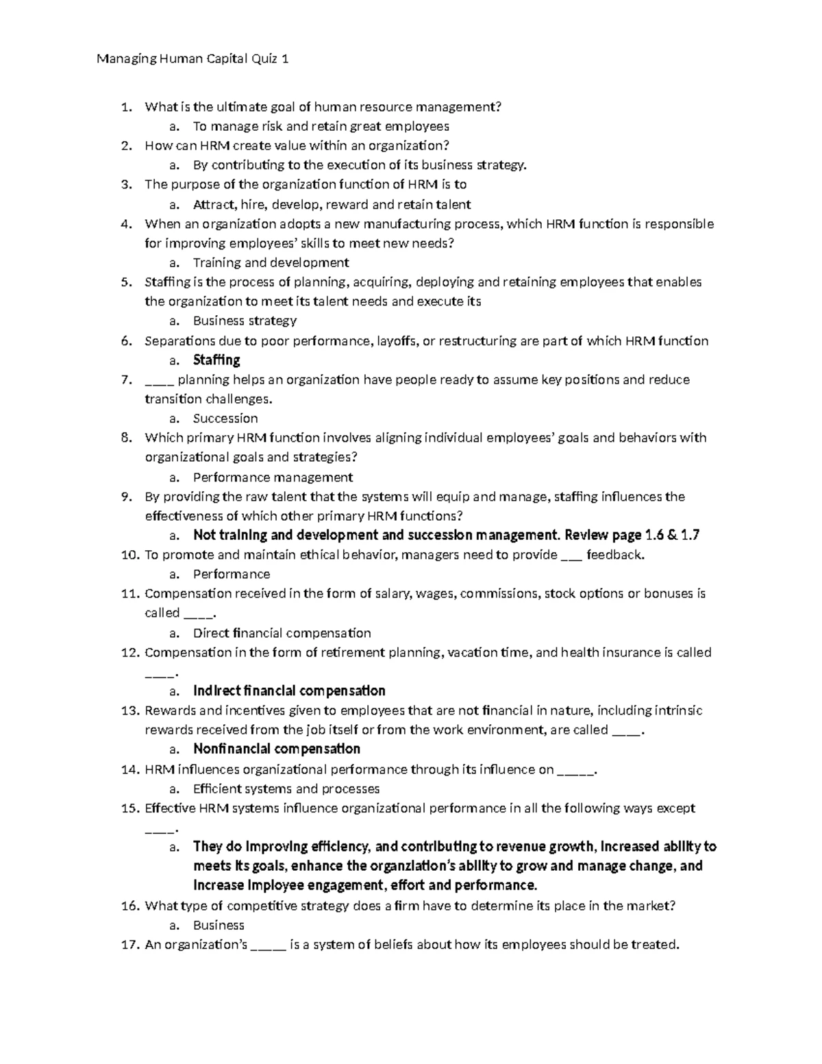 Chapter 5 Quality Practices Quiz: Key Concepts and Terminology - Studocu