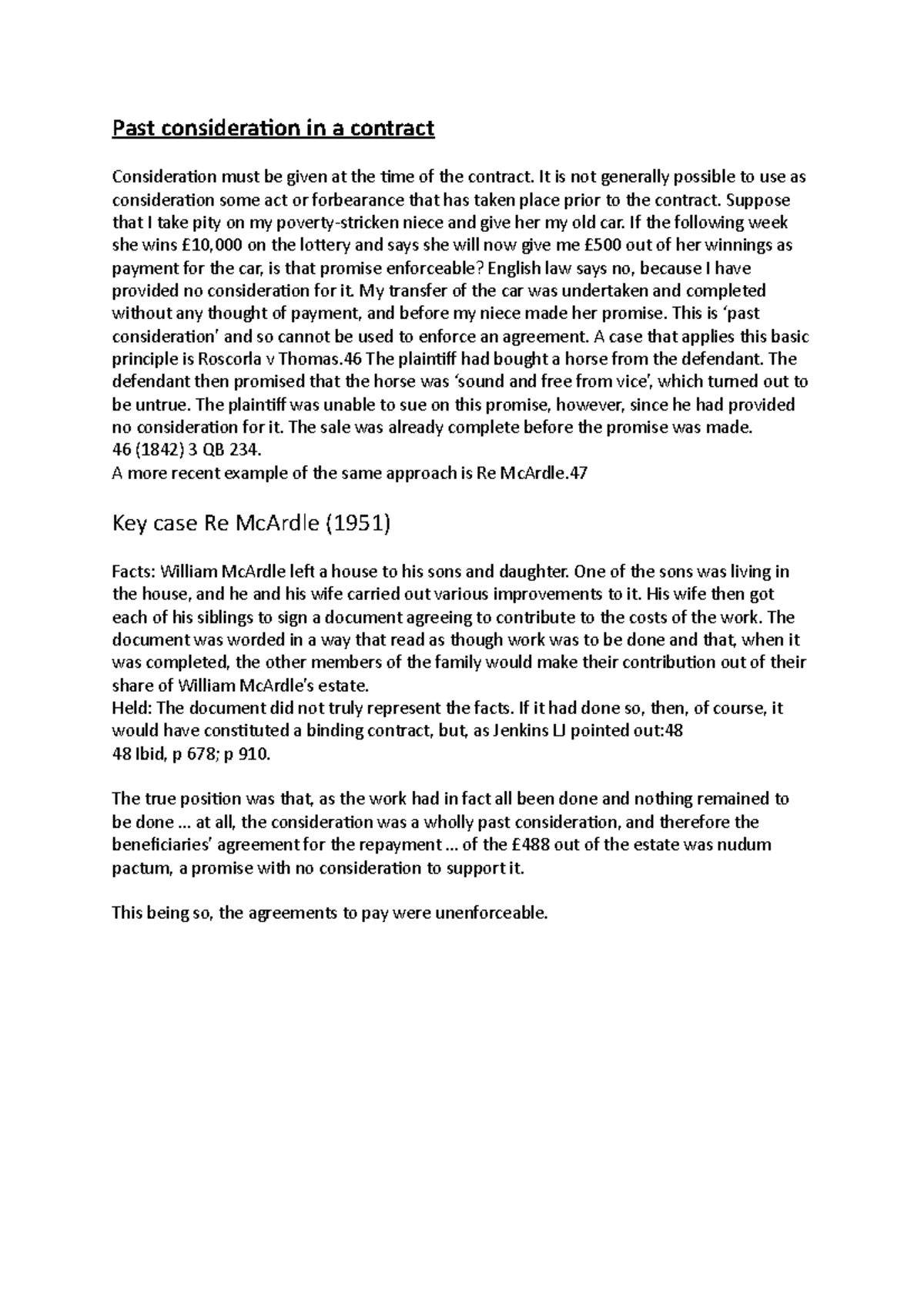 Understanding Past Consideration in Contract Law: Key Cases and ...