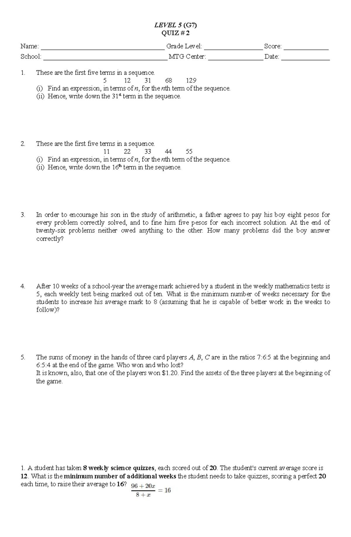 MAT 7 Chapter 1 Quiz - Understanding Polygons and Angles - Studocu