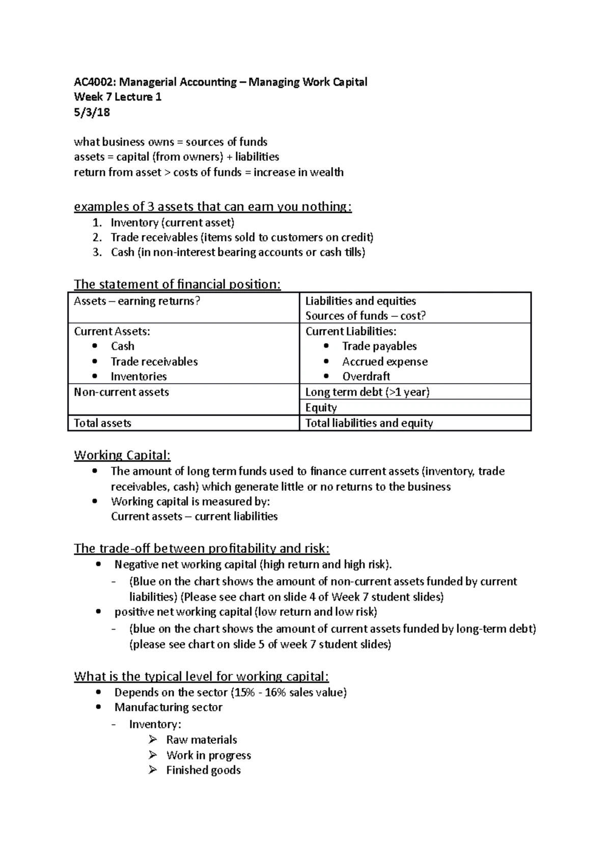 AC4002+Tutorial+2+Week+3 - AC4002 Tutorial 2 – Week 3 Question 1 ...