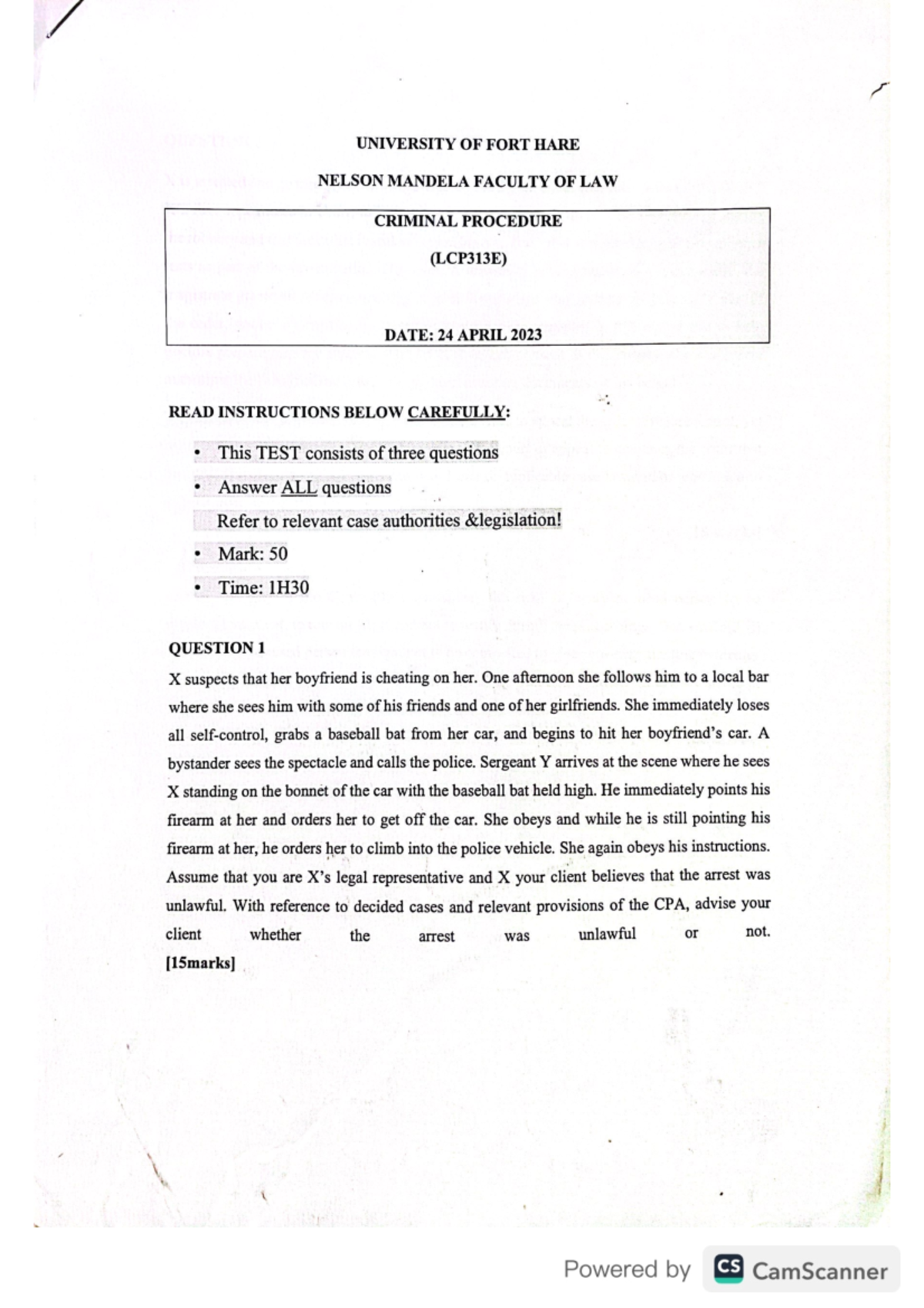 Criminal Procedure Test 1 Study Guide 2023 - Studocu