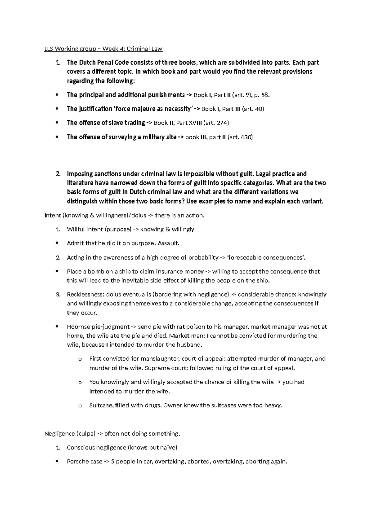 LLS Working Group Week 4: Overview of Dutch Criminal Law Principles ...