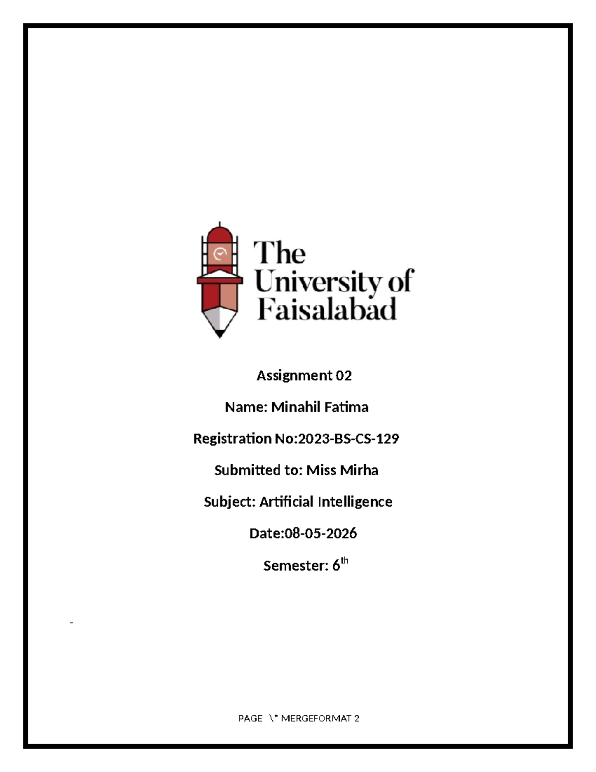 Assignment 02 - Data Preprocessing in AI (6th Semester) - Studocu