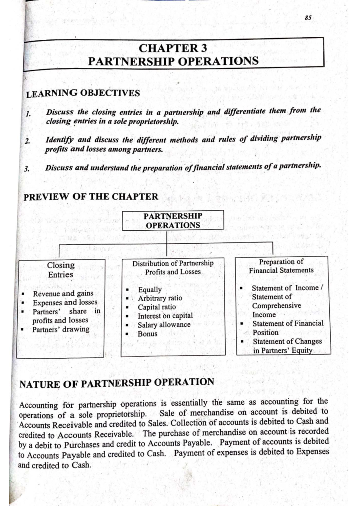 Chapter 3: Partnership Operations (T 85) - Key Concepts and Financial ...