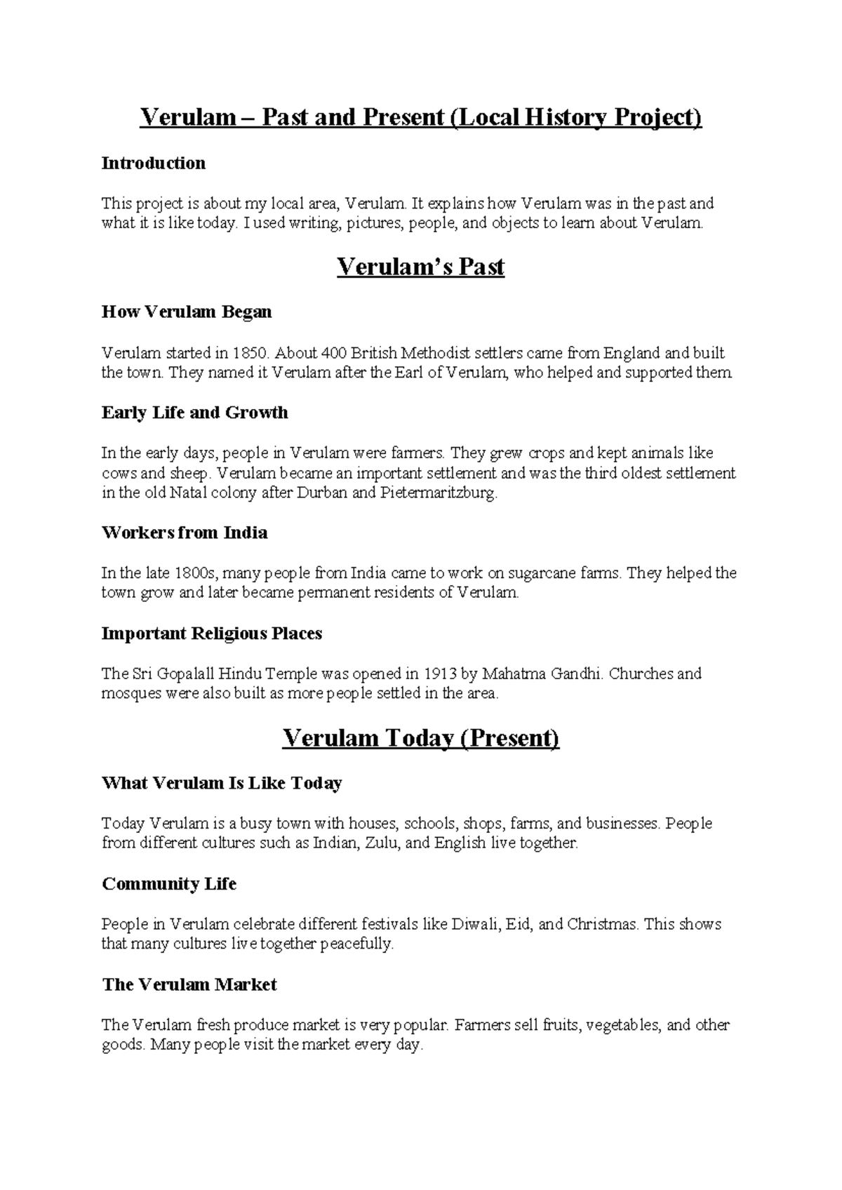 Adaria Project 2026: Verulam Local History Overview - Studocu