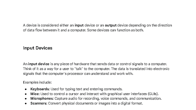 DLCO Week 12 - Input and Output Devices Overview - Studocu