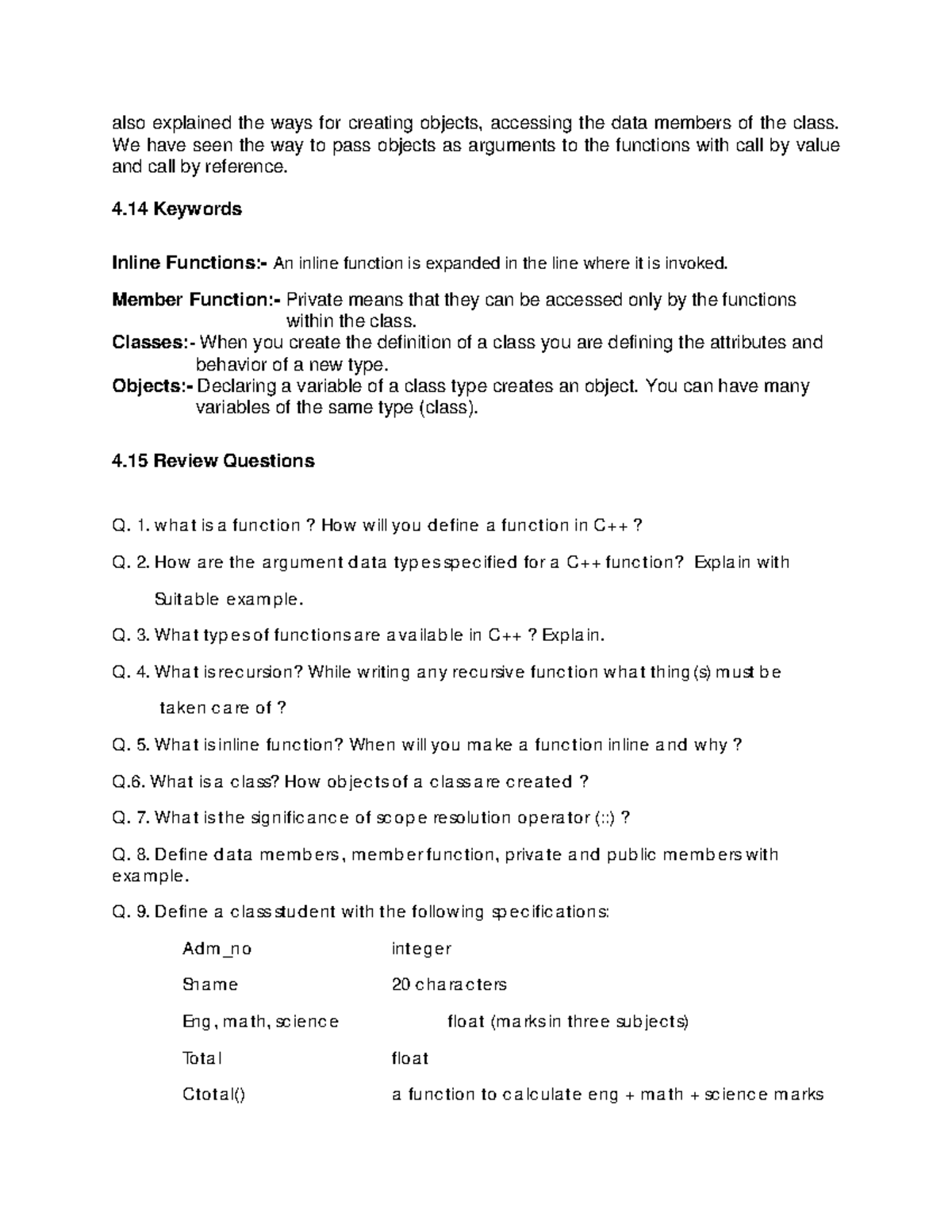 C++3 - The notes involve Dynamic Initialization of Objects, ASSIGNMENT ...