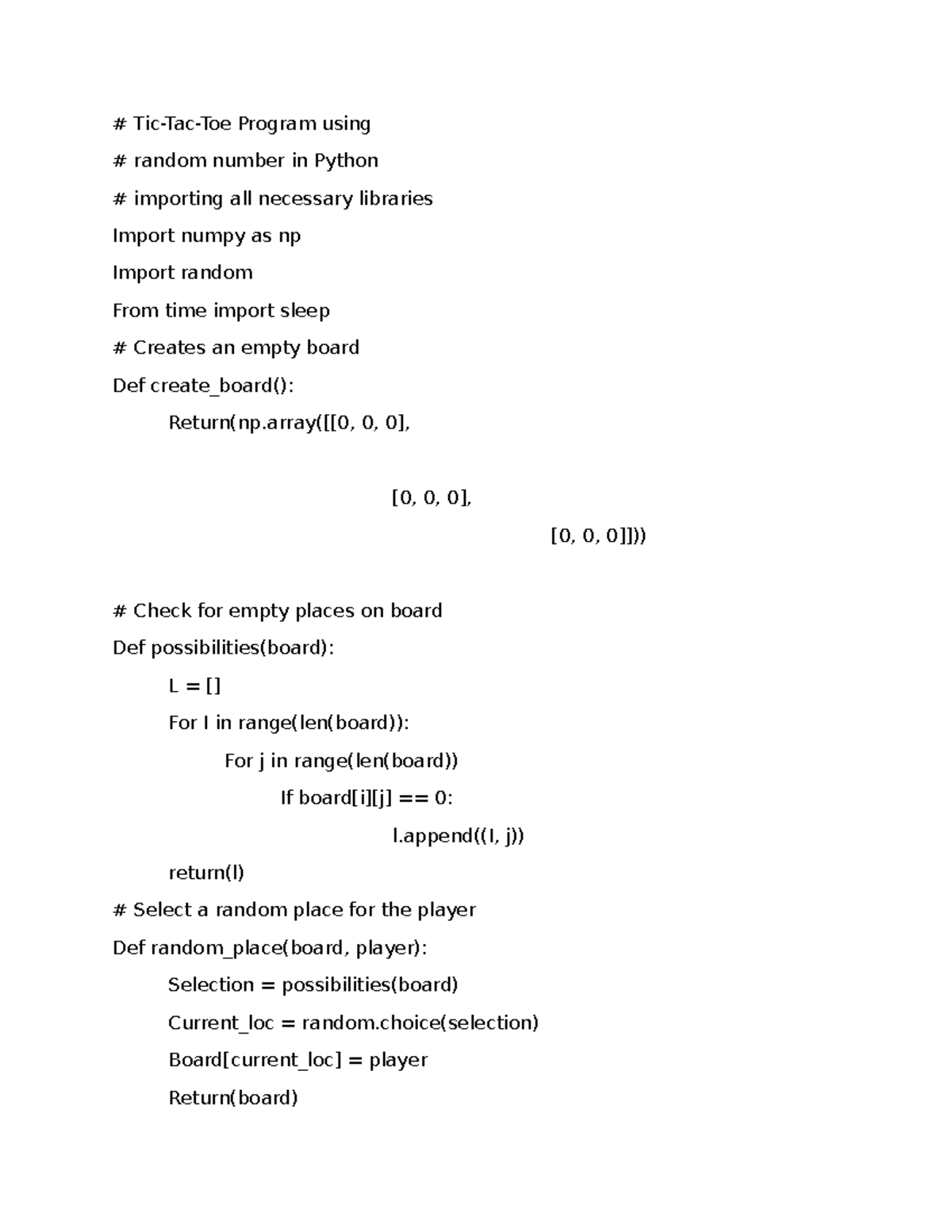 Python program for random number generation in game logic - Studocu
