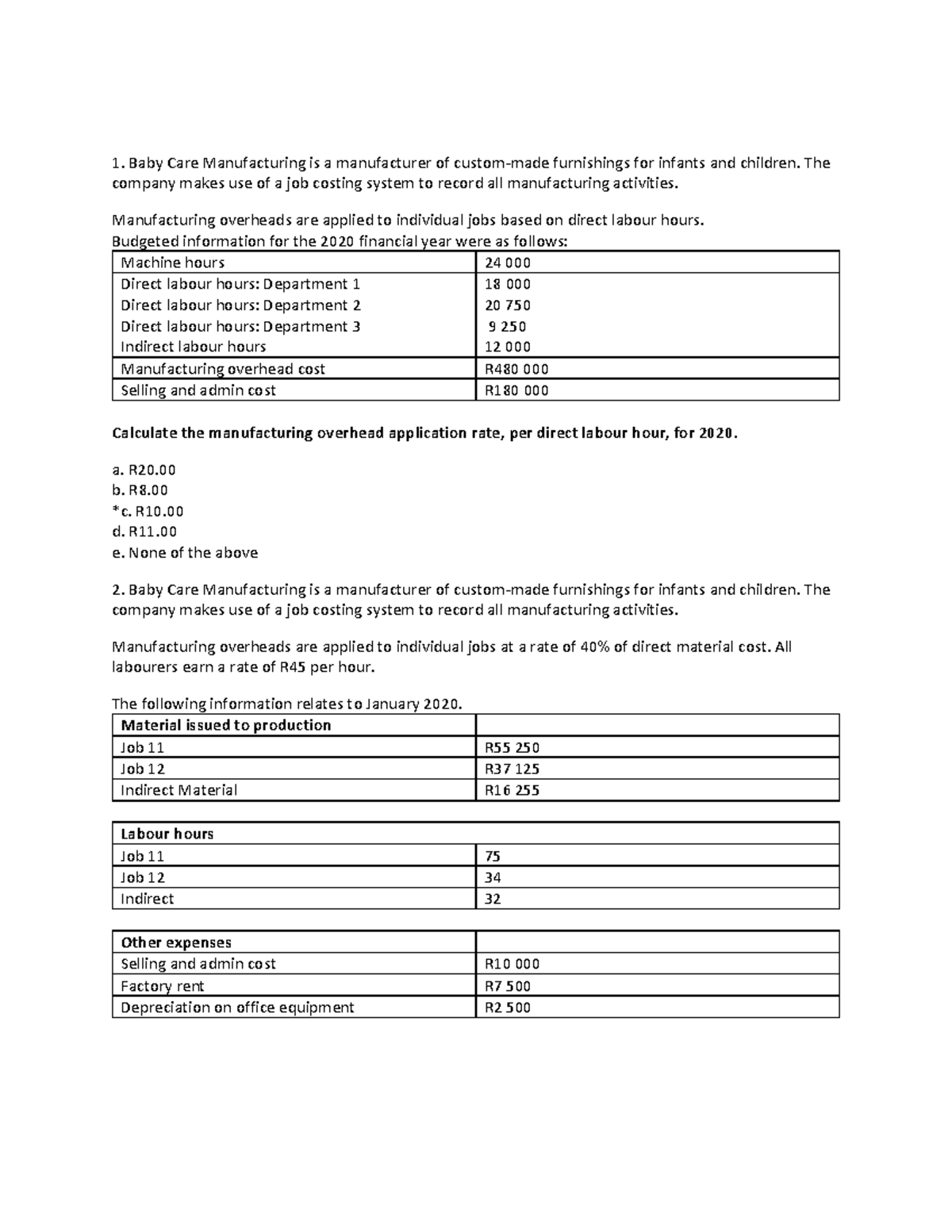 Man Acc 3 CT1 & Memo 2023 - Exam Questions and Solutions Summary - Studocu
