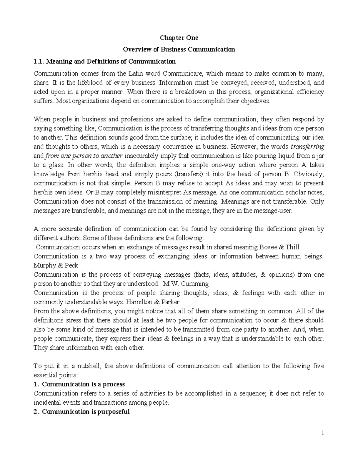 Business Communication: Chapters 1-6 Overview (SMU) - Studocu