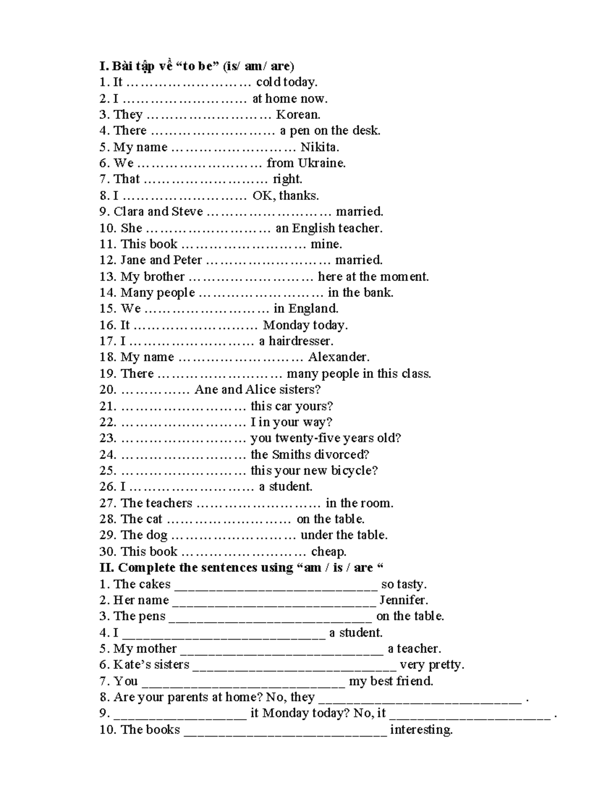 L5len6 - Revision Exercises on 