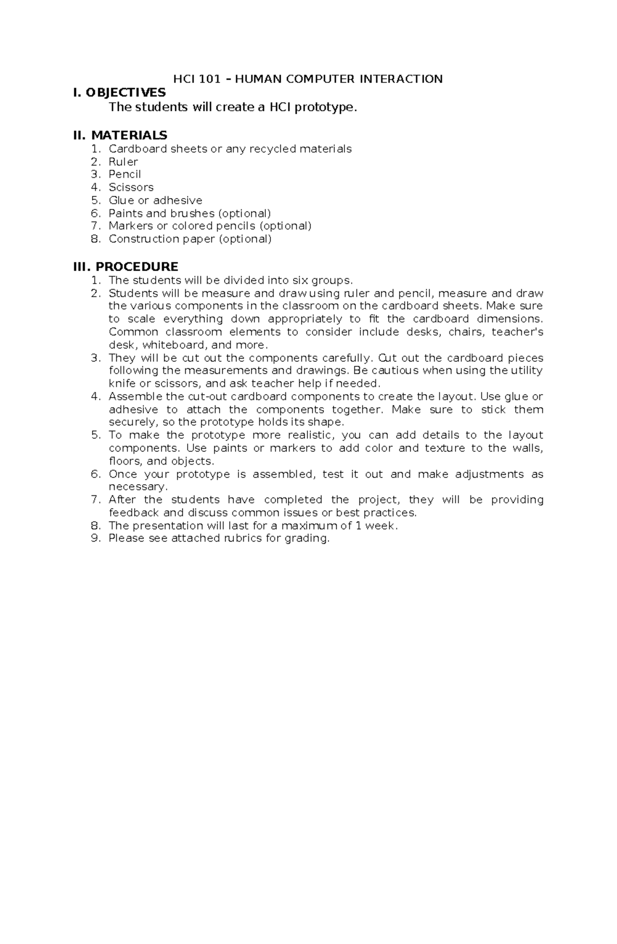 HCI 101 - Prototype Development Guidelines for Human-Computer ...