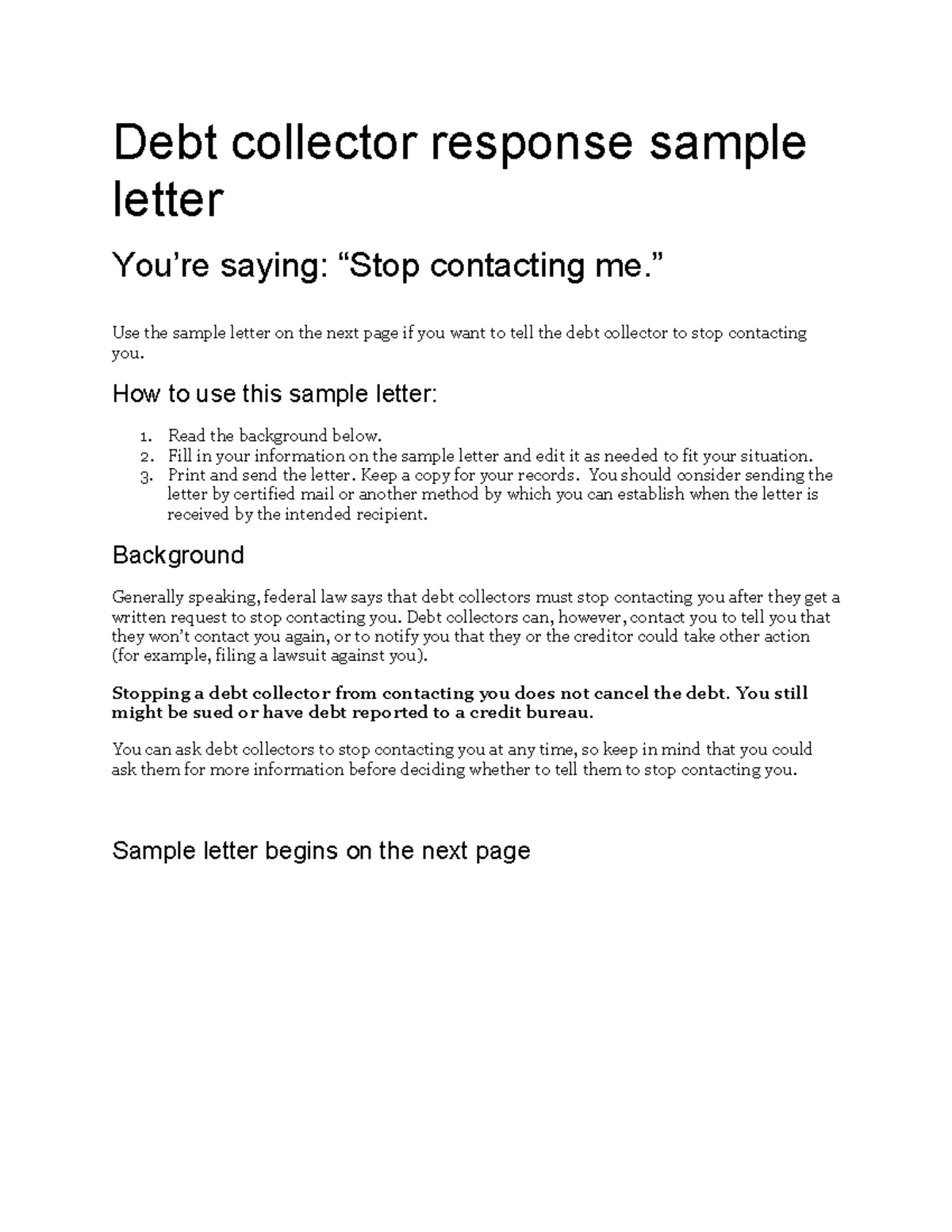 2015 09 cfpb debt-collection-letter-3 stop-contacting - Make a Copy ...
