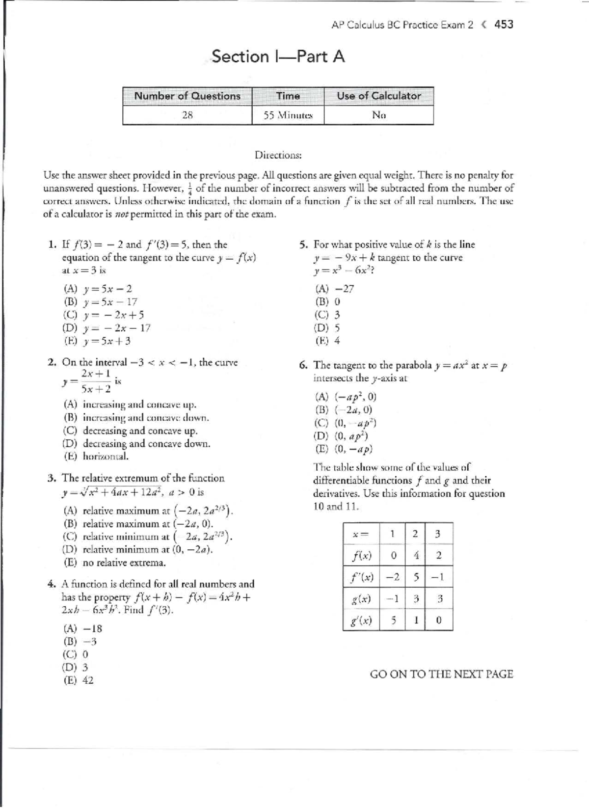 AP Calculus BC Practice Exam 2: Section A & B Solutions - Studocu