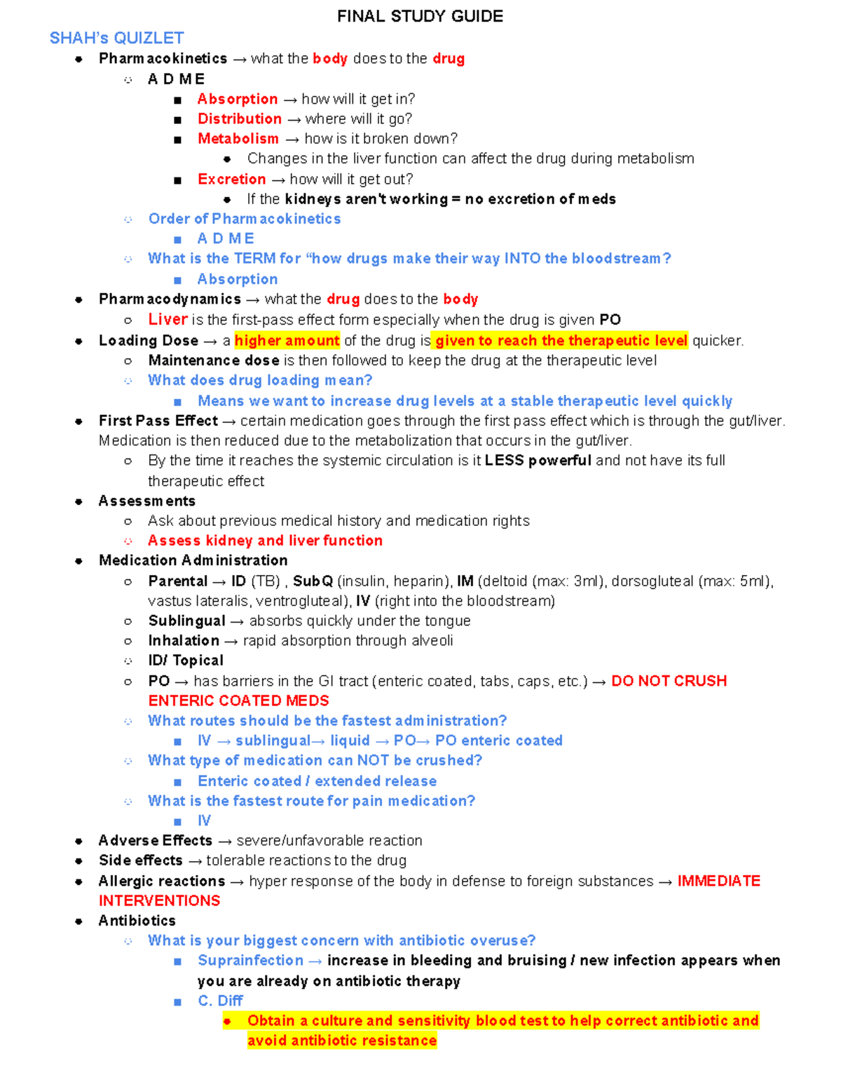 Final exam study guide for pharmacokinetics and pharmacodynamics - Studocu
