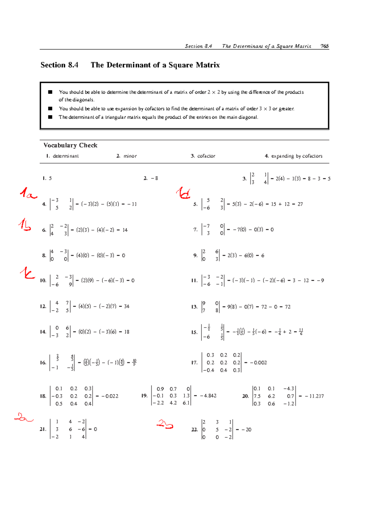 Math Lecture: Determinants of Square Matrices (Section 8) - Studocu