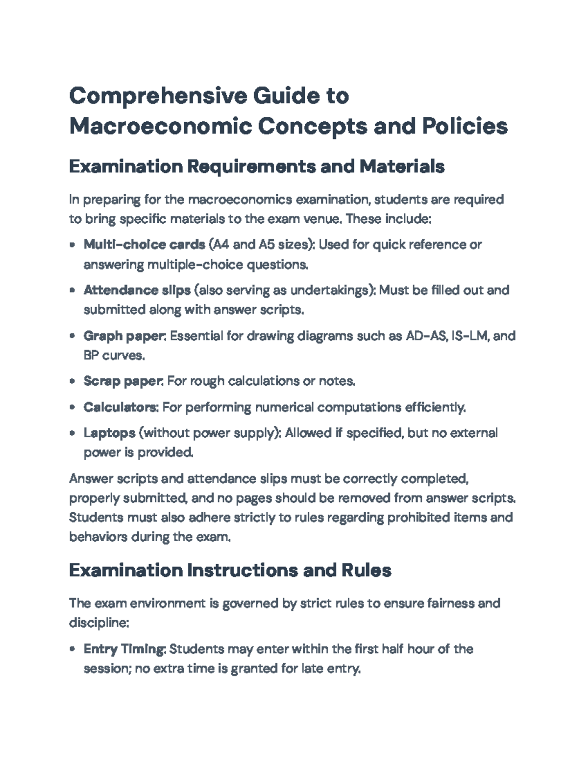 Comprehensive Study Guide for Macroeconomics Exam (ECN 101) - Studocu