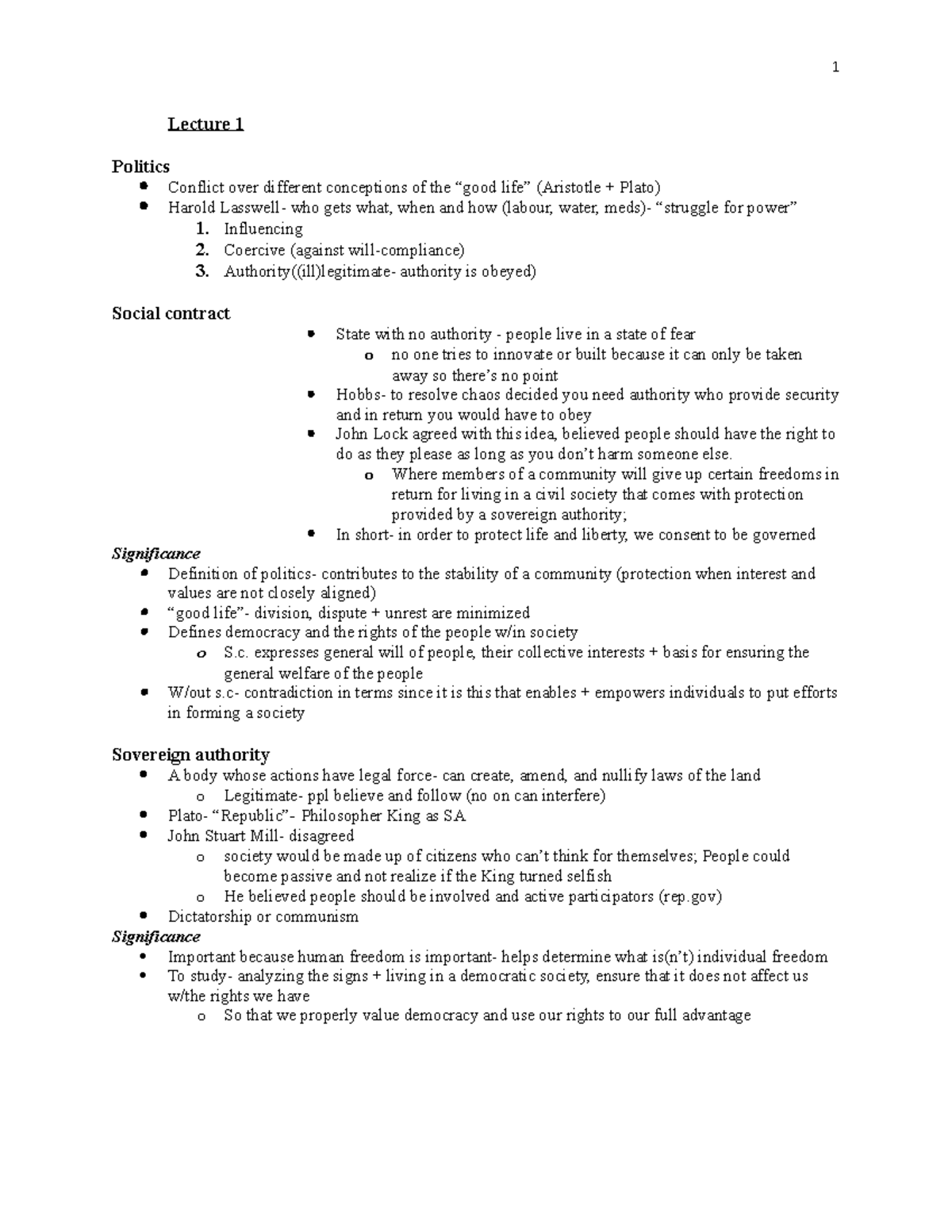 PSCI 101 Midterm Exam Notes and Chapter Reviews - 257 - UWaterloo - Studocu