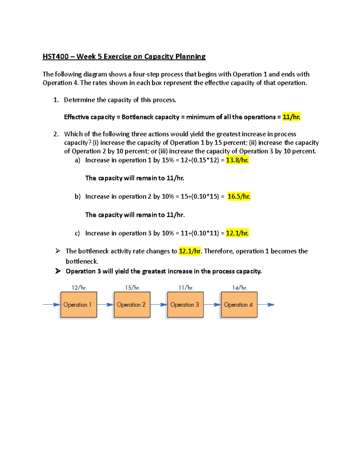 HST400 - Week 5 Capacity Planning Exercise and Analysis - Studocu