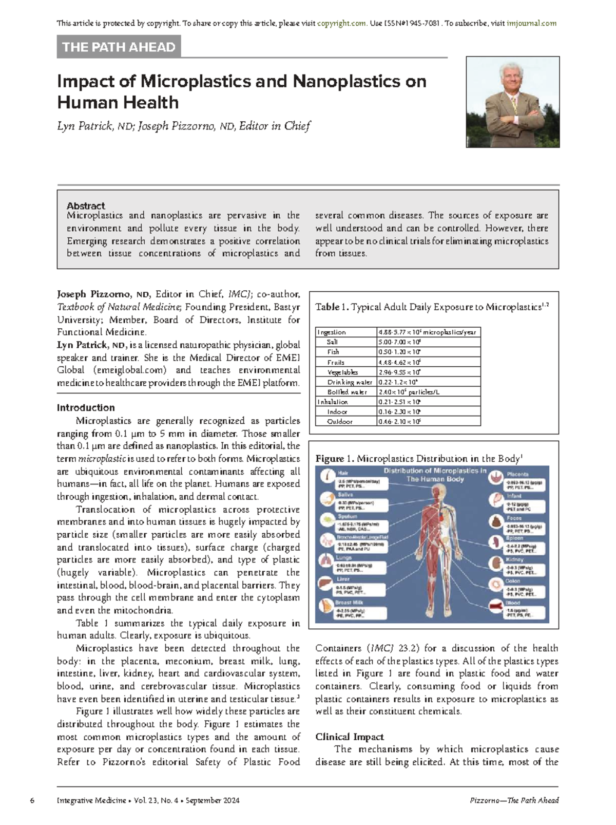 Impact of Microplastics on Human Health: A Comprehensive Review (IMCJ ...