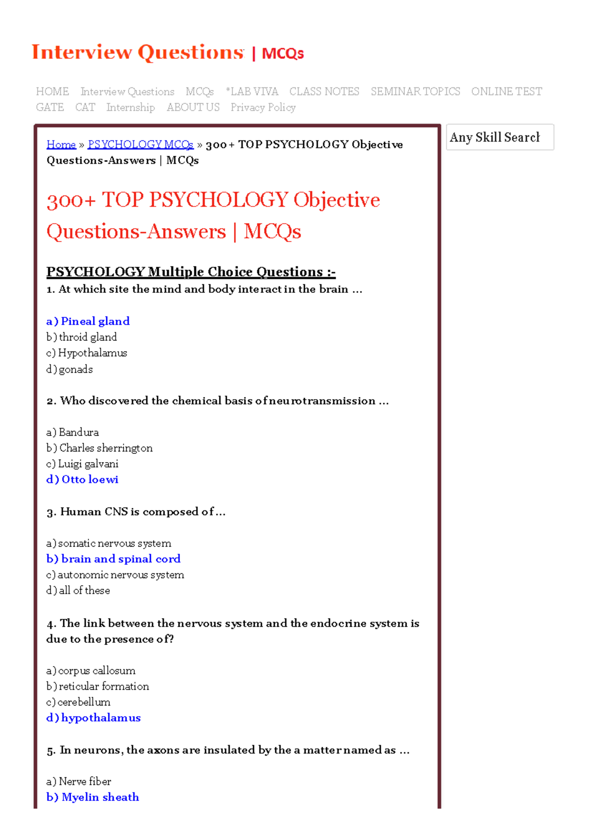 300+ Essential PSY 101 MCQs: Top Psychology Objective Q&A - Studocu