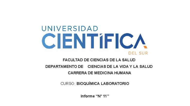 Informe de Extracción de ADN de Hígado de Pollo - BIOQUÍMICA LAB 11 - Document Preview