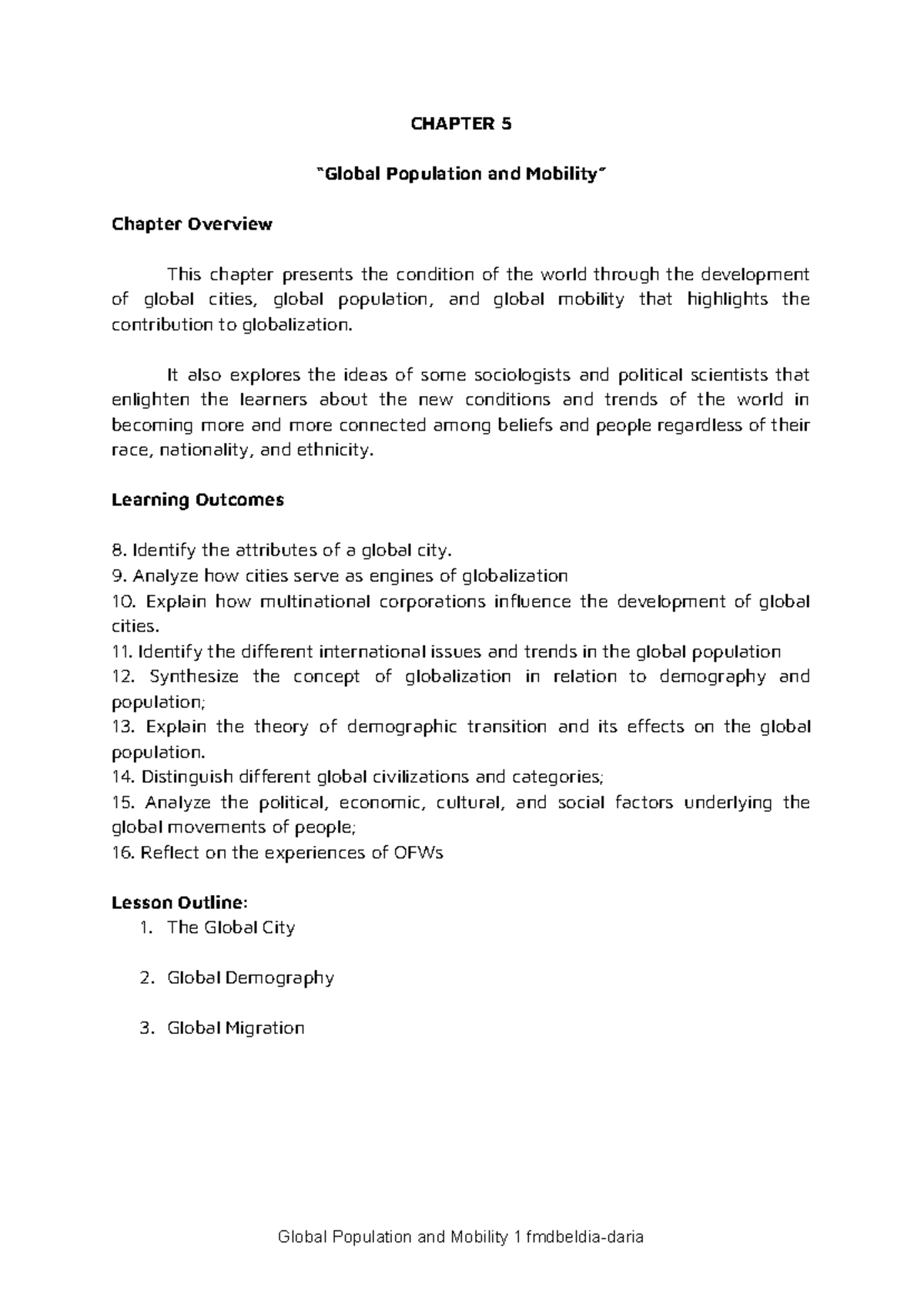 C5 Chapter 5: Understanding Global Population and Mobility Trends - Studocu